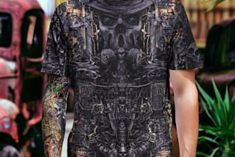 design urban edgy streetwear t shirt graphics