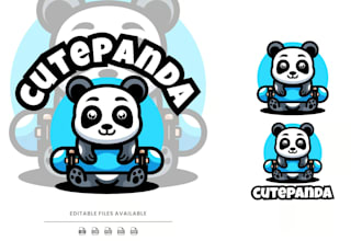 create a professional panda logo with source files