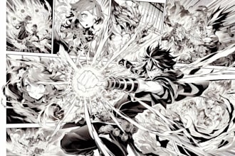 draw high quality manga page and comic scenes