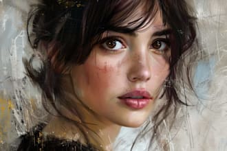 draw you or pet like a digital oil painting portrait gift