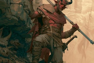 draw a fantasy character for dnd, pathfinder, etc