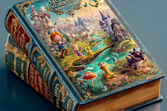 do cartoon book cover, children book cover design