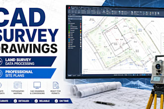 design cad survey, data processing, land survey, survey data