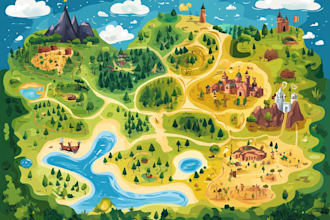 design a unique vector map, realistic or fantasy