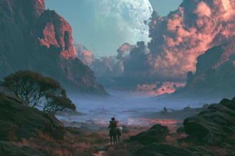 dreamy surreal or fantasy music album cover