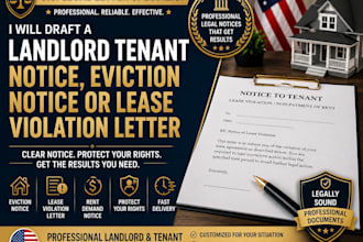 draft a landlord tenant notice, eviction notice or lease violation letter