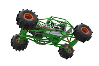 design mud truck chassis,rock bouncer,axle and suspension design,mega truck,cad