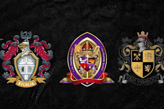 create heraldic family crest coat of arms logo design