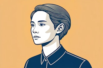 draw flat minimalist vector portrait for you