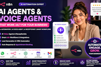 do n8n ai agent automation,ai voice agent,n8n workflow ai receptionist,n8n agent