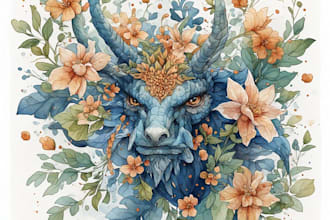 do custom watercolor paint illustration or clipart in digital form