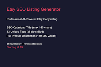 etsy SEO listing title tags description
