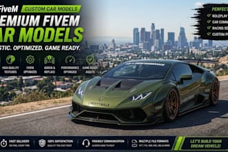 custom fivem car models, gta v vehicles, addon cars and vehicles mods handling