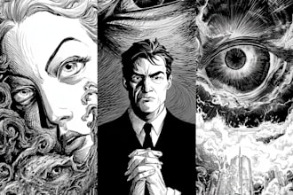 create retro vintage comic book art and covers
