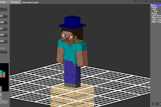 do custom minecraft 3d model, animation in blockbench