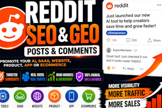 do reddit SEO post for business website product ai app and ecommerce promotion