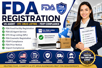 fda registration, US agent, otc drug listing and fsvp compliance