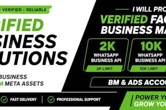 verified bm, 2k limit api 10k, 100k limit bm and ads account