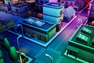 design 3d low poly level design, game environment, open world map, terrain map