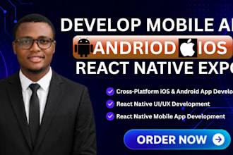 develop mobile app for ios andriod using react native expo nodejs supabase