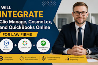 integrate clio manage, cosmolex, and quickbooks online for law firms