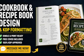 design cookbook, recipe book and format ebook for amazon kdp