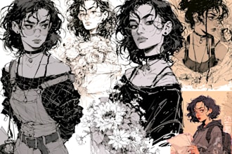 draw semi realistic character art, oc, and illustrations