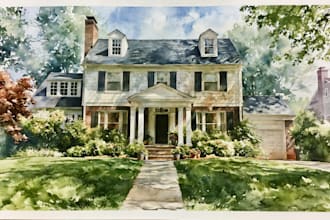 do watercolor house painting