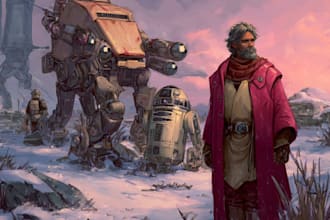 design futuristic sci fi characters with professional artwork