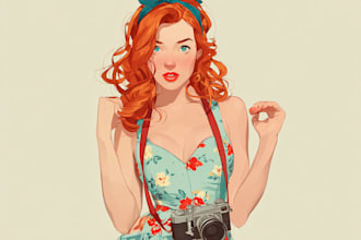 pin up girl and pin up girl illustration