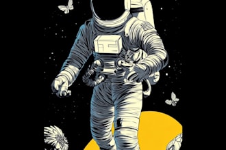 create futuristic sci fi character and astronaut artwork