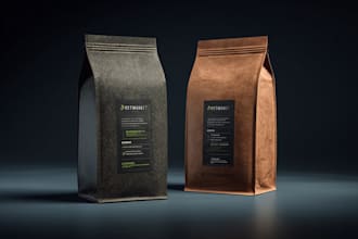 design creative box, pouch and label packaging design
