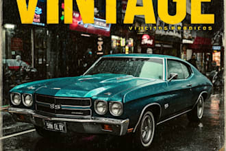 do retro vintage poster cover illustration in comic cover