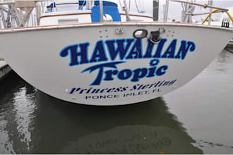 design custom boat lettering, yacht name, and vinyl decal logo