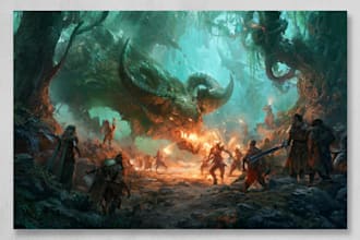 create fantasy  custom illustration