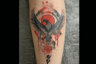 draw a custom tattoo design as a tattoo artist
