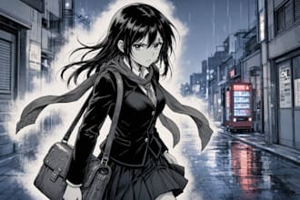 draw comic book page, manga comic illustration