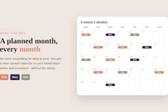 manage your social media and create monthly content