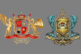 do luxury coat of arms, family crest, or heraldic logo