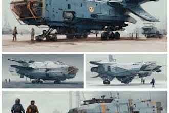 draw spaceship concept art or design a starship or scifi vehicle