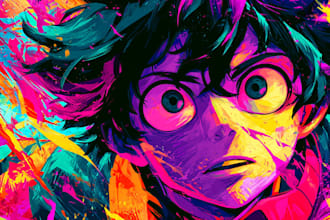 drawing anime artwork illustration with high quality