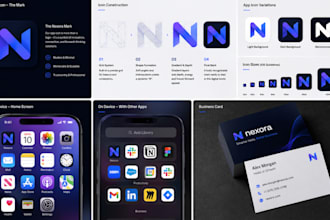 design saas brand identity, app icon logo, ai favicon, branding kit for startups