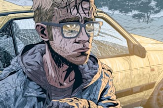 draw a comic book page illustration or webtoon episodes