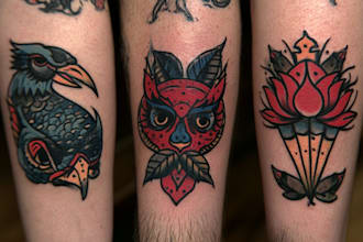 make a traditional or neo traditional oldschool tattoo