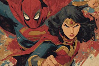 a superhero art illustration comic for you