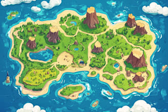 create vector map illustration