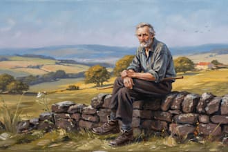 paint portrait, landscape with acrylic and oil on canvas
