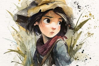 paint whimsical watercolor character illustrations