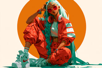design digital sketch and line art illustration