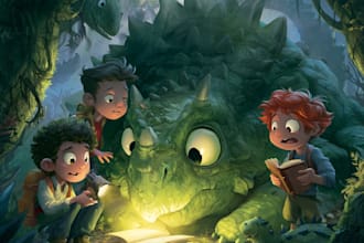 design children book cover, kdp cover art kids illustrations